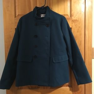 Old Navy Mock-Neck Teal Swing Peacoat, L